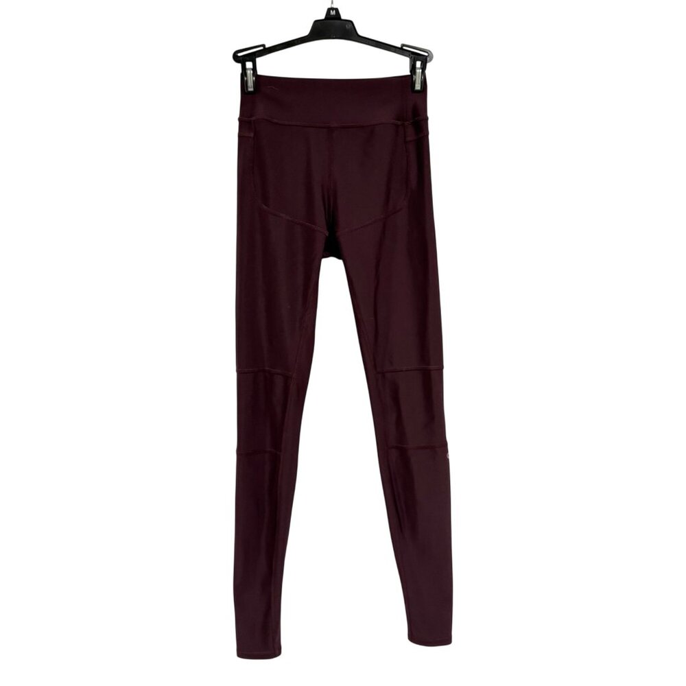 Alo‎ Yoga Mesh Inset Burgundy Leggings Size XS